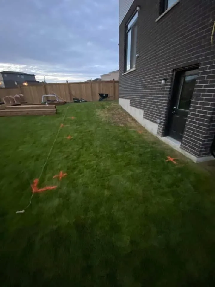 Backyard deck layout before construction